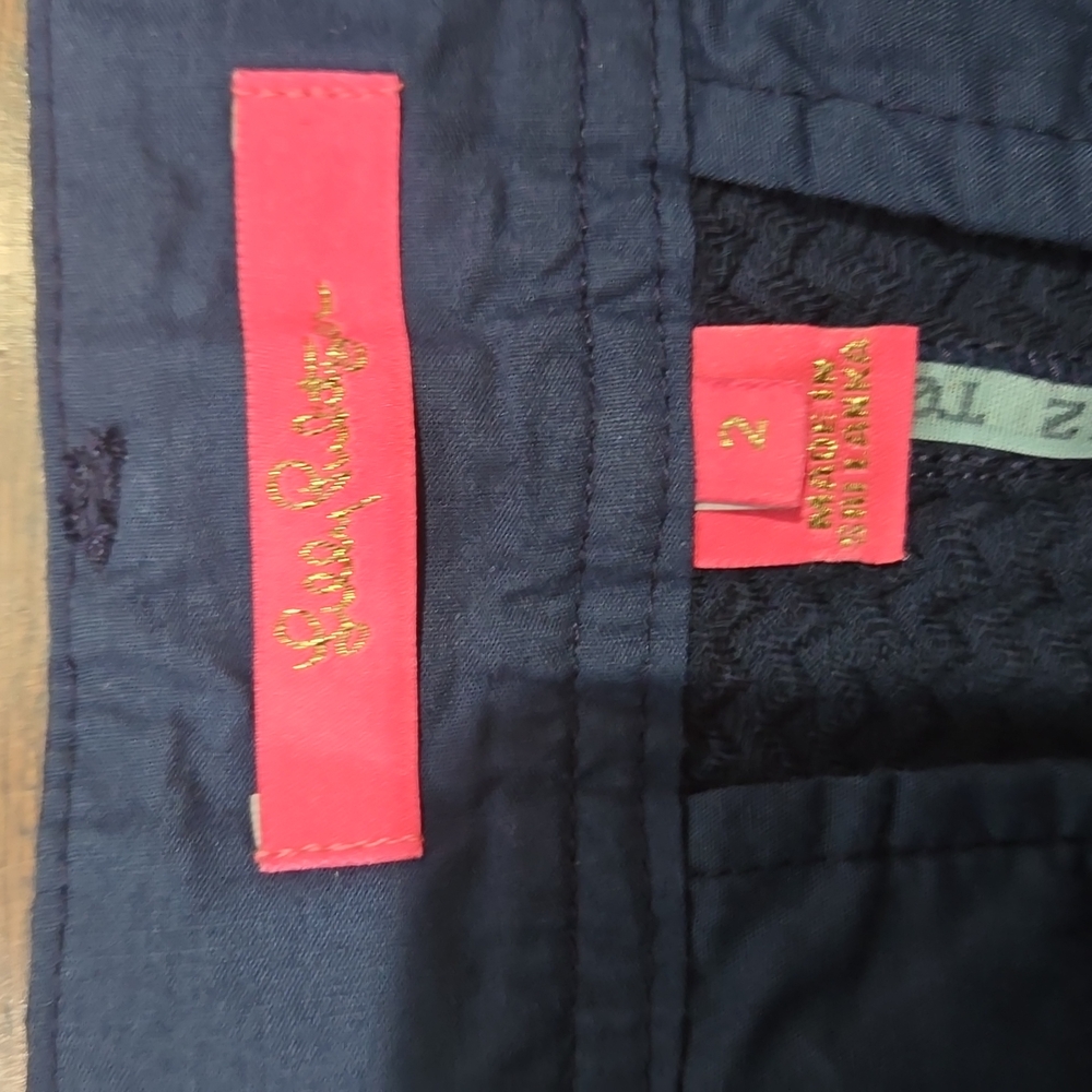 LILY PULITZER 5" CALLAHAN JACQUARD SHORT SHORTS TRUE NAVY BLUE SIZE 2 - Picture 9 of 12